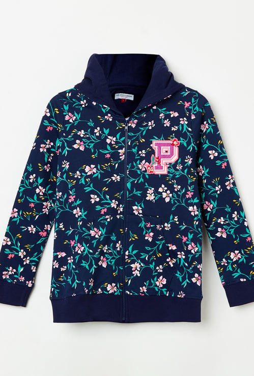 U.S. POLO ASSN. KIDS Girls Printed Hooded Sweatshirt