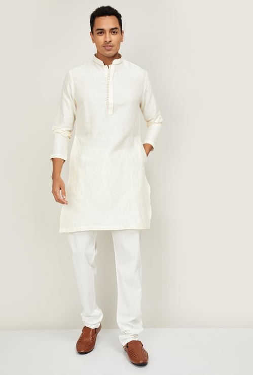 MELANGE Men Printed Full Sleeves Kurta with Churidar