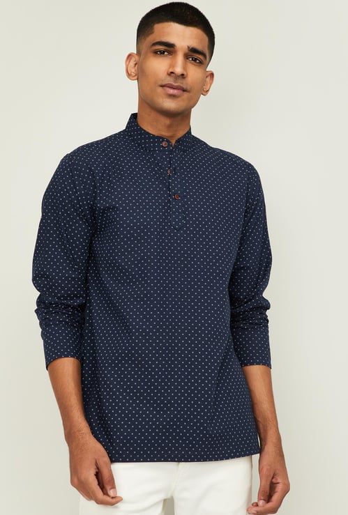 MELANGE Men Printed Full Sleeves Short Kurta