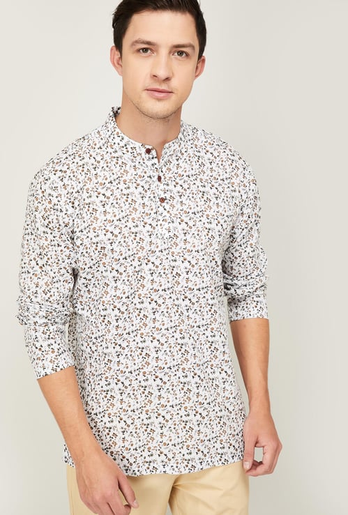 MELANGE Men Printed Regular Fit Short Kurta
