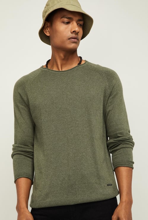 BOSSINI Men Solid Full Sleeves Sweater