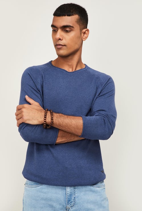 BOSSINI Men Solid Full Sleeves Sweater