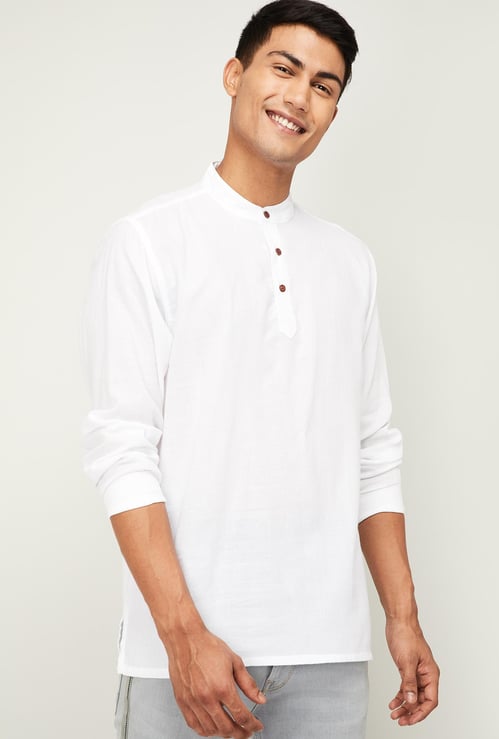 MELANGE Men Solid Full Sleeves Kurta