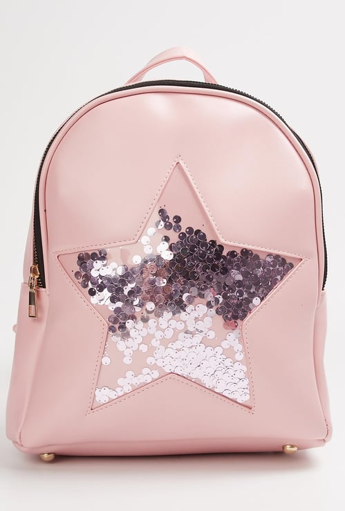 GINGER Women Embellished Zip-Closure Backpack