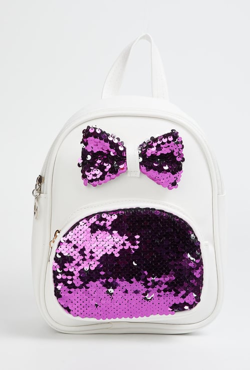 GINGER Girls Appliqued Zip-Closure Backpack