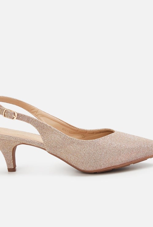 GINGER Women Glittered Slingback Heels