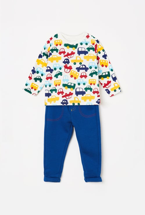 FS MINI KLUB Boys Printed Full Sleeves T-shirt with Pyjamas