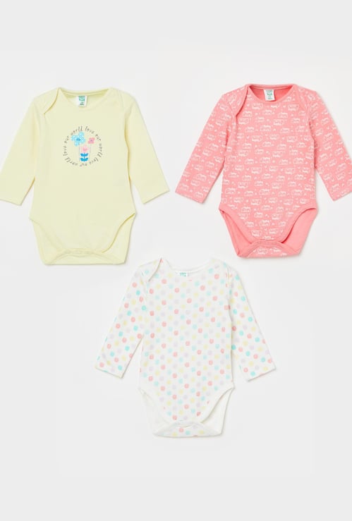 FS MINI KLUB Girls Printed Bodysuit - Pack of 3