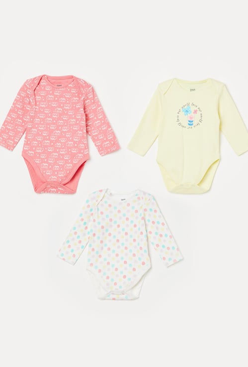 FS MINI KLUB Girls Printed Bodysuit - Pack of 3