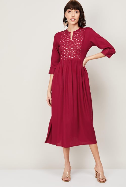 MELANGE Women Embellished Ethnic A-Line Dress