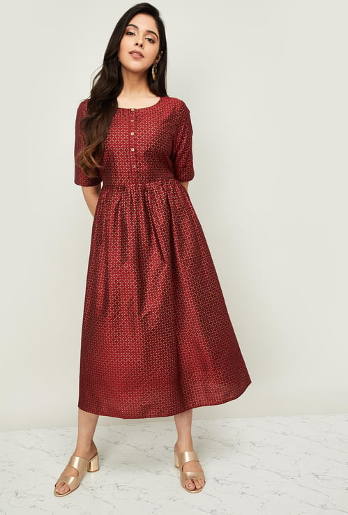 MELANGE Women Printed Midi Dress