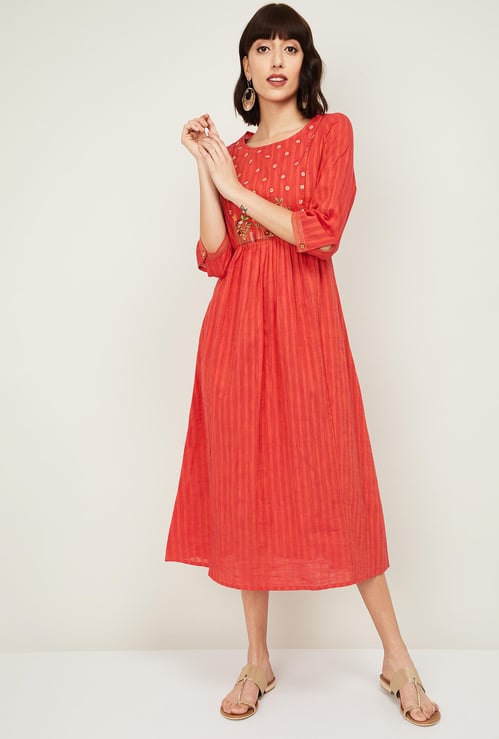 MELANGE Women Printed A-Line Dress