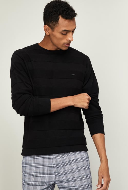 PROLINE Men Striped Crew-Neck Sweater