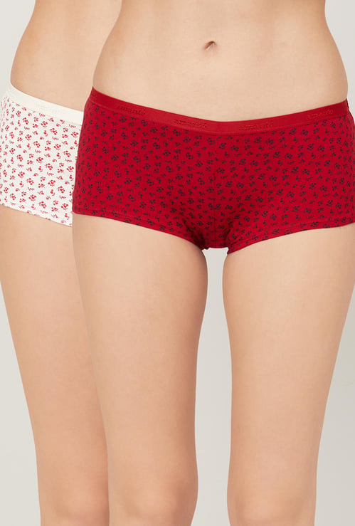 AMANTE Women Printed Boy Shorts - Set of 2
