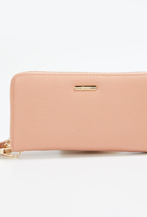 GINGER Women Textured Zip-Around Wallet