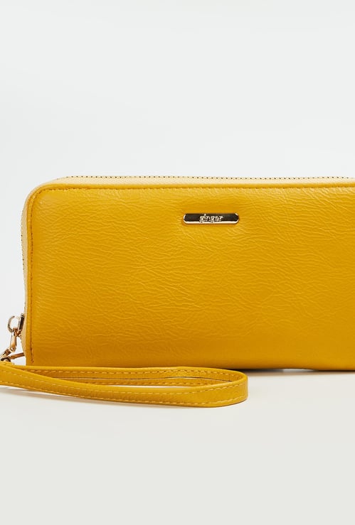 GINGER Women Textured Zip-Around Wallet