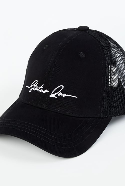 STATUS QUO Men Typographic Embroidered Cap