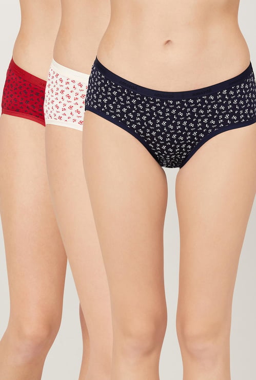 AMANTE Women Printed Hipster Panties - Set of 3