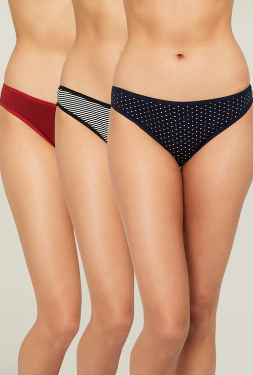 GINGER Women Assorted Hipster Panties- Pack of 3