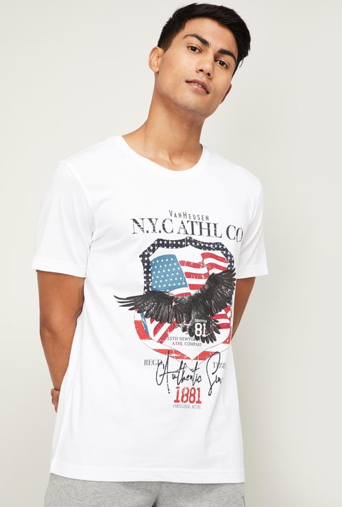 VAN HEUSEN Men Printed Crew Neck Lounge T-shirt