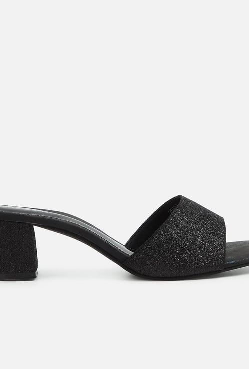 CODE Women Glittered Block-Heel Sandals