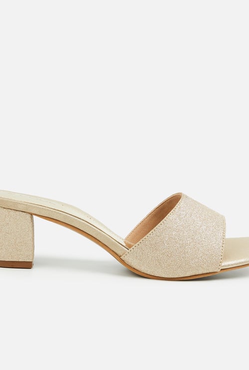 CODE Women Glittered Block-Heel Sandals
