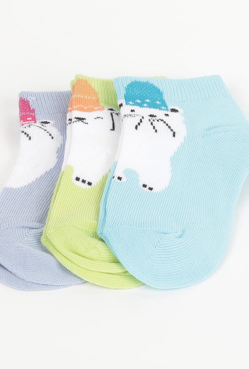 FAME FOREVER Boys Patterned Ankle-Length Socks - Pair of 3
