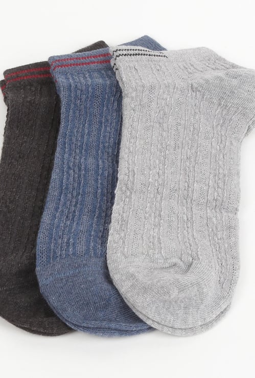 CODE Men Textured Socks - Pack of 3