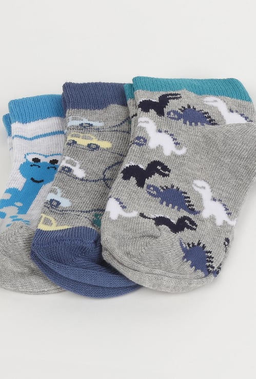 FAME FOREVER Boys Textured Socks- Pack of 3