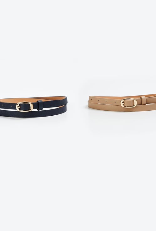 GINGER Women Solid Belt- Pack of 2