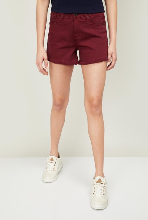XPOSE Women Solid Denim Shorts