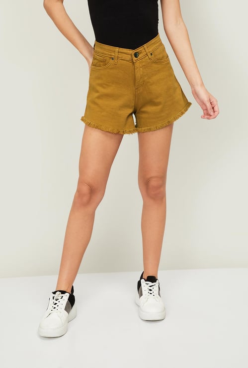 XPOSE Women Solid Denim Shorts