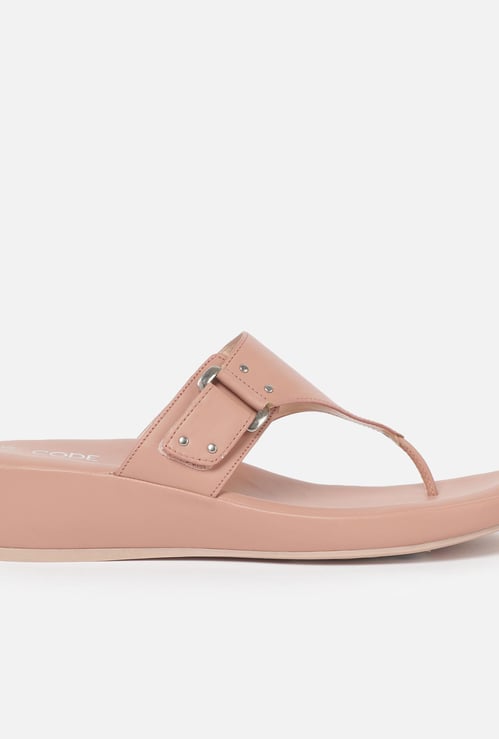 CODE Women Buckled V-strap Weges