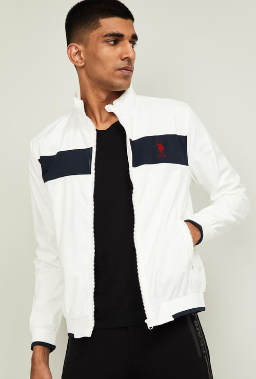 U.S. POLO ASSN. Men Colorblocked Full Sleeves BomberJacket