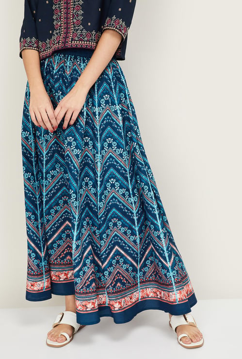 AURELIA Women Printed Elasticated A-line Skirt
