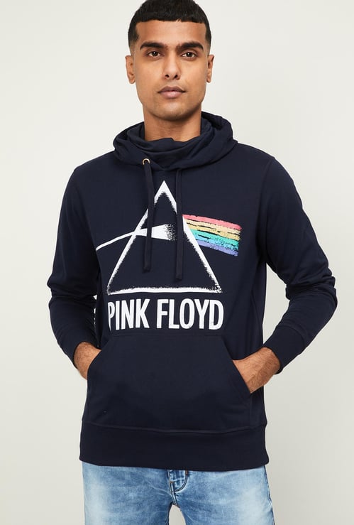 FREE AUTHORITY Men Printed Full Sleeves Hooded Sweatshirt