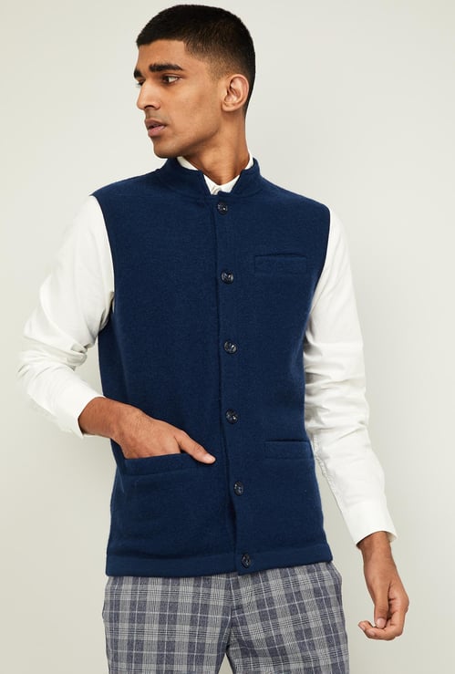 COLORPLUS Men Solid Sleeveless Jacket