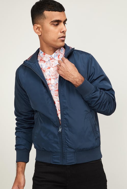 T-BASE Men Solid Open-Front Jacket