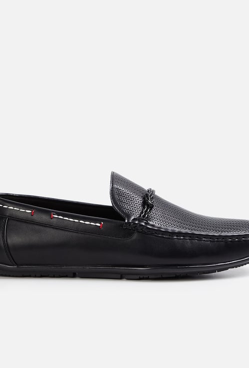CODE Men Textured Formal Slip-on Shoes