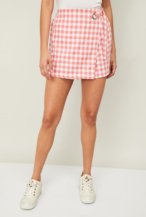 GINGER Women Checked Skorts