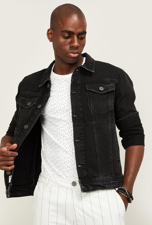 FORCA Men Solid Full Sleeve Denim Jacket