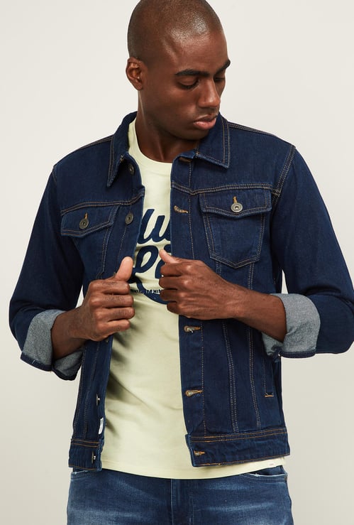 FORCA Men Solid Full Sleeve Denim Jacket