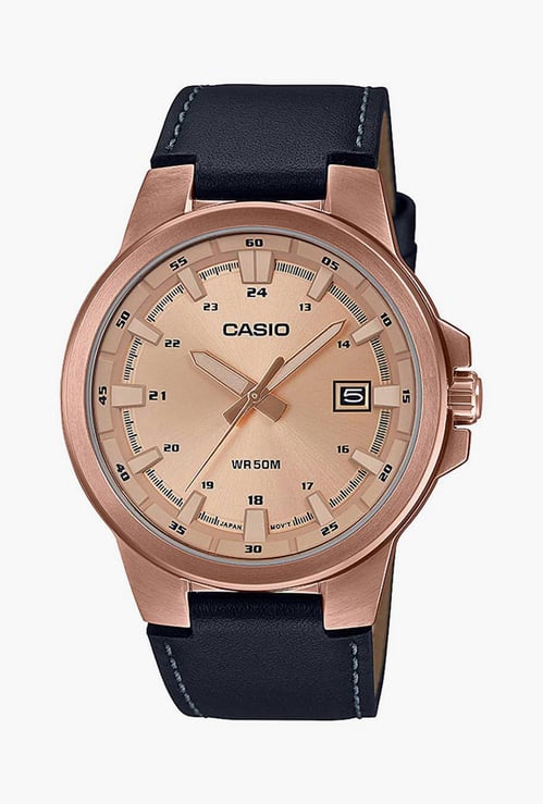 CASIO Men Analog Watch with Leather Strap - A1827