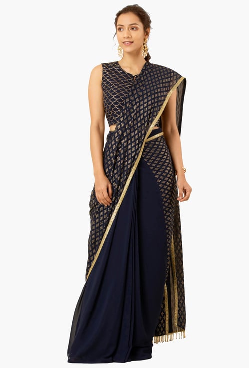 INDYA Women Printed Pre-Stitched Saree Skirt