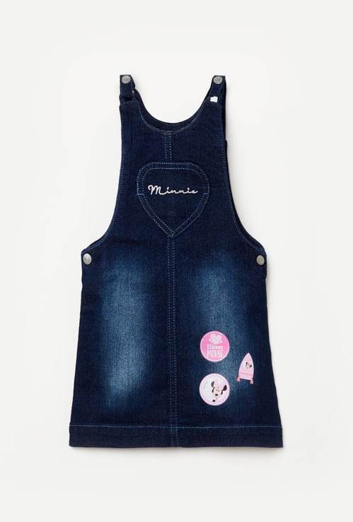JUNIORS Girls Applique Denim Dungaree