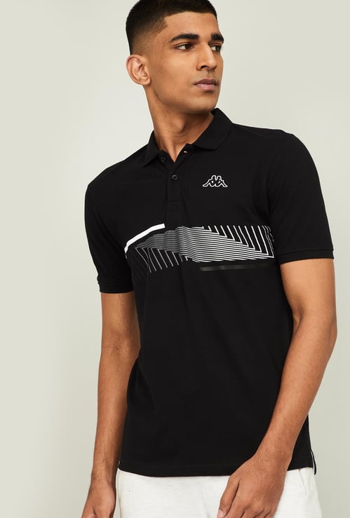 KAPPA Men Printed Regular Fit Short Sleeves Polo T-shirt