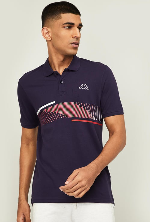 KAPPA Men Printed Regular Fit Short Sleeves Polo T-shirt