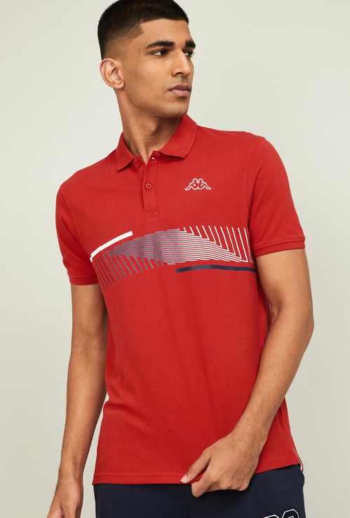 KAPPA Men Printed Regular Fit Short Sleeves Polo T-shirt