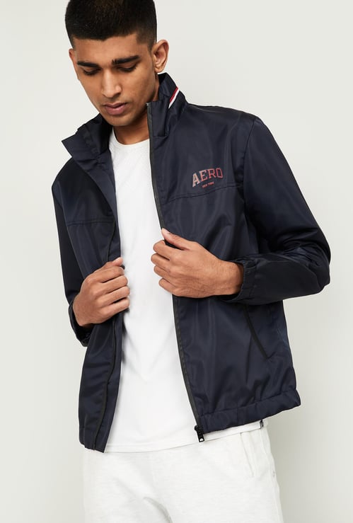 AEROPOSTALE Men Solid Bomber Jacket with Zip Pockets