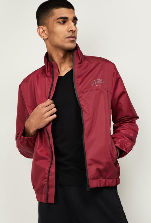 AEROPOSTALE Men Solid Bomber Jacket with Zip Pockets